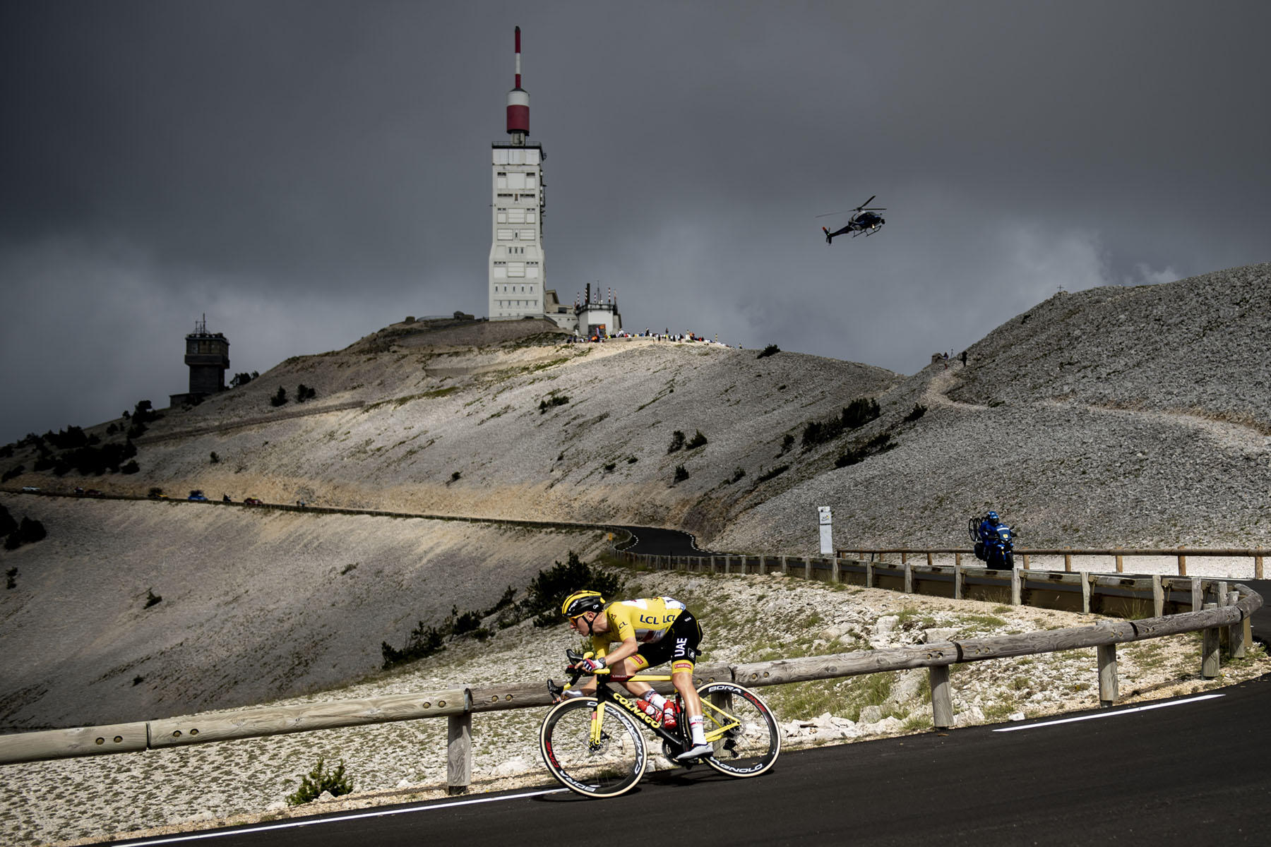 Tour de France 2021 - Stage Eleven - Tadej Pogacar descends from Mont Ventoux