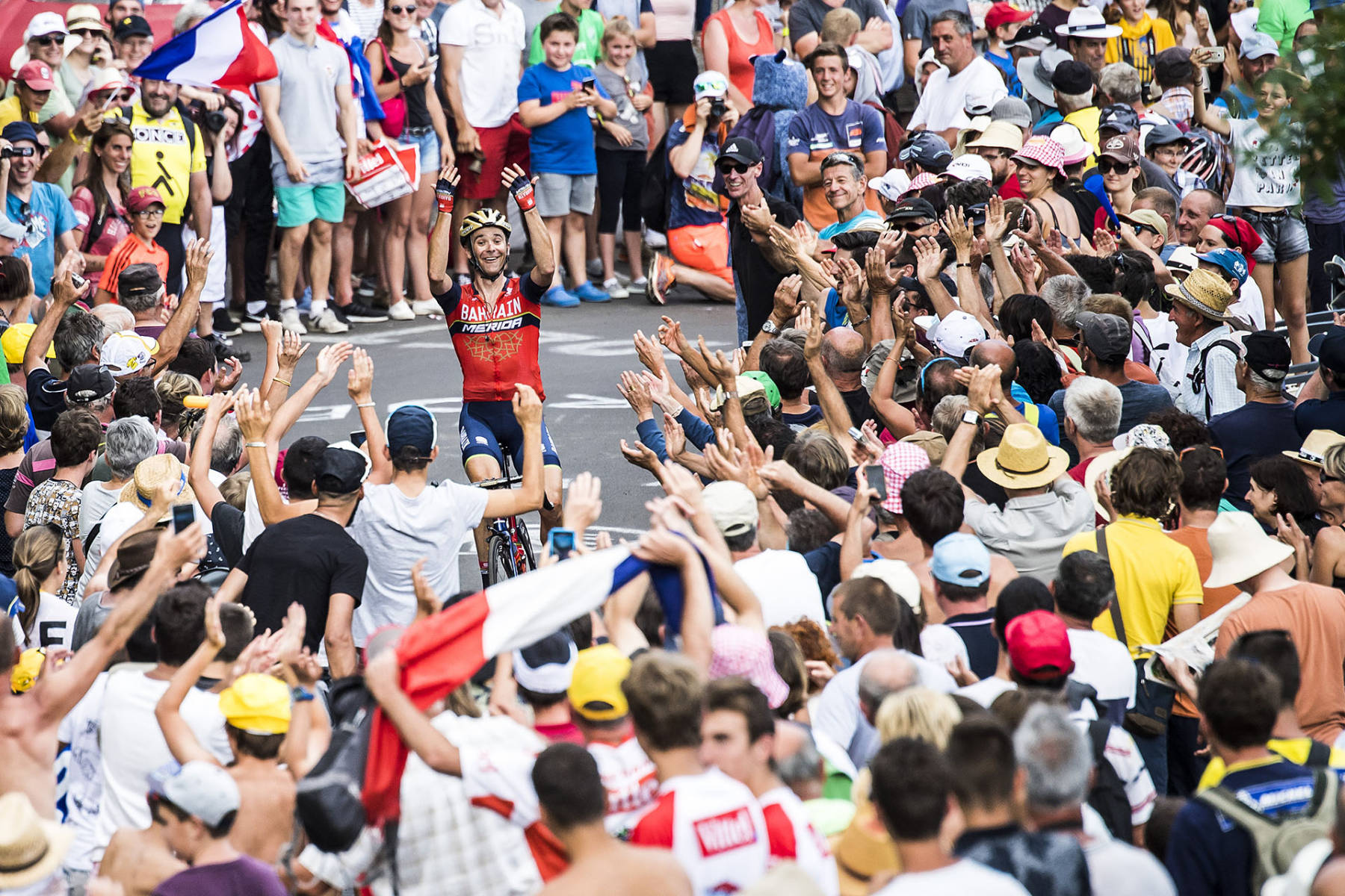 Tour de France 2017 - Stage Fifteen - Borut Bozic of Bahrain Merida climbs Col de Taillade