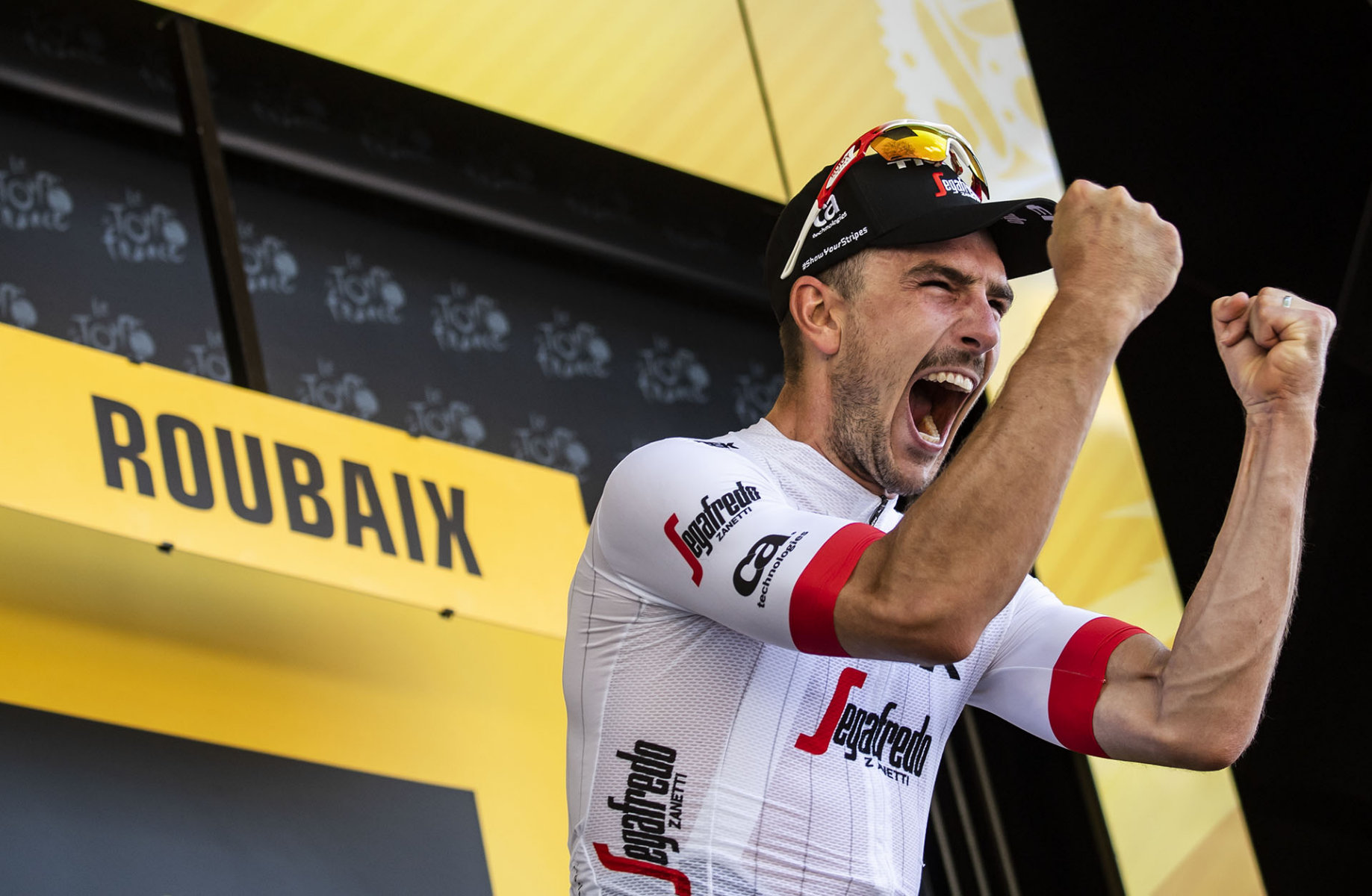 Tour de France 2018 - Stage Nine - John Degenkolb celebrates winning the stage