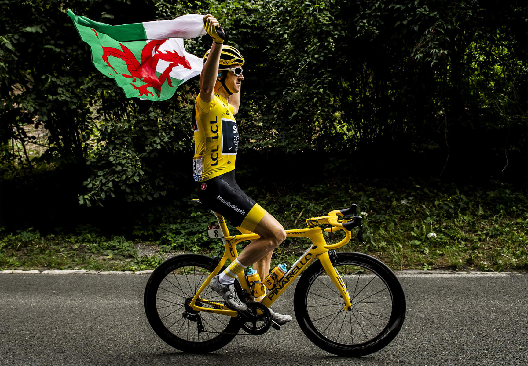 Tour de France 2018 - Stage Twenty One - Geraint Thomas celebrates 