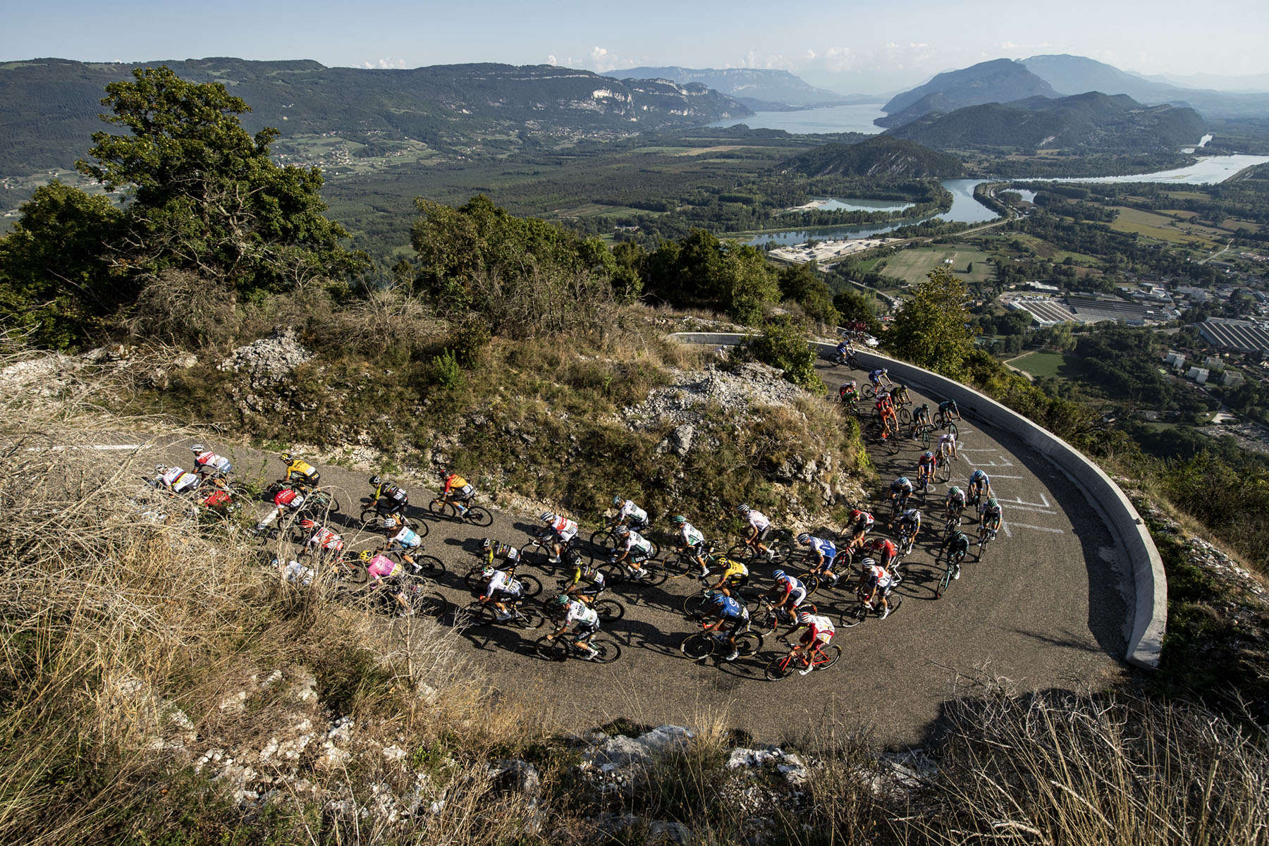 Tour de France 2020 - Stage Fifteen - The peloton climbs Les Lacets du Grand Colombier