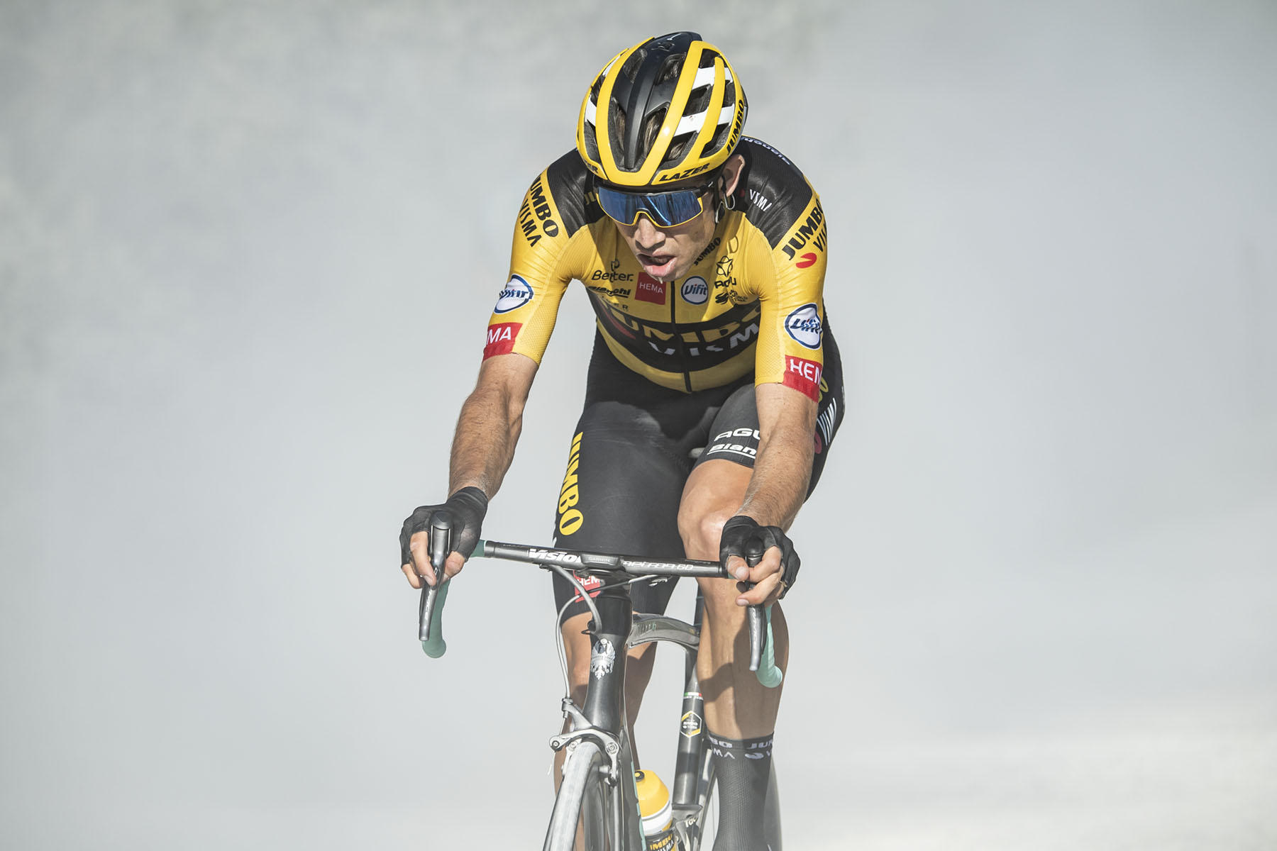 Tour de France 2020 - Stage Eighteen - Wout van Aert rides in the dust on Plateau des Glieres